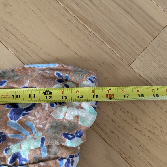 Aritzia WILFRED Fatale Camisole Ruched Floral Tube Top 100% Linen No Straps - Picture 7 of 10